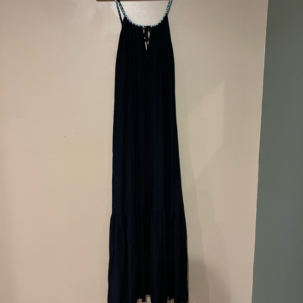 Butik Yazma Black Embroidered Dream Catcher Maxi Tiered Dress Boho Festival READ - Picture 5 of 6